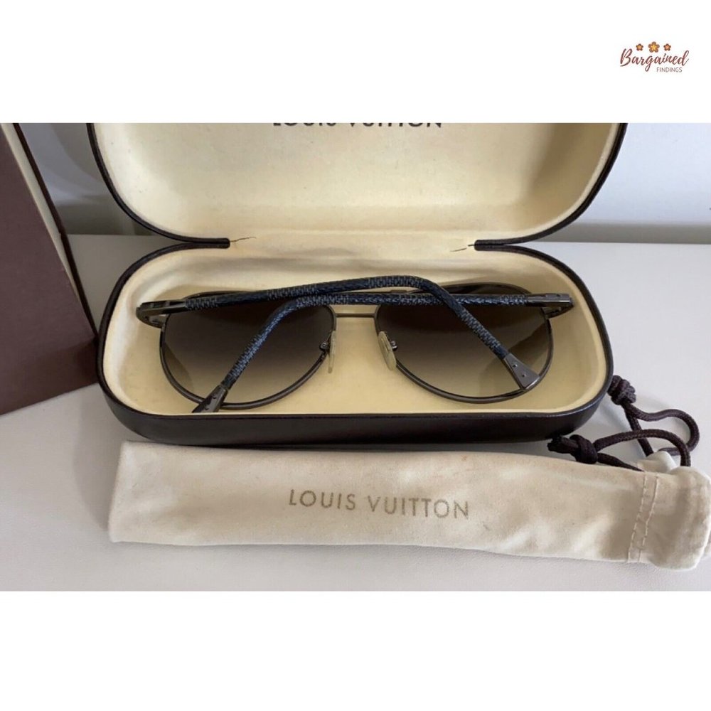 Authentic LOUIS VUITTON Damier Graphite Gunmetal Conspiration Pilote Sunglasses - Picture 12 of 12